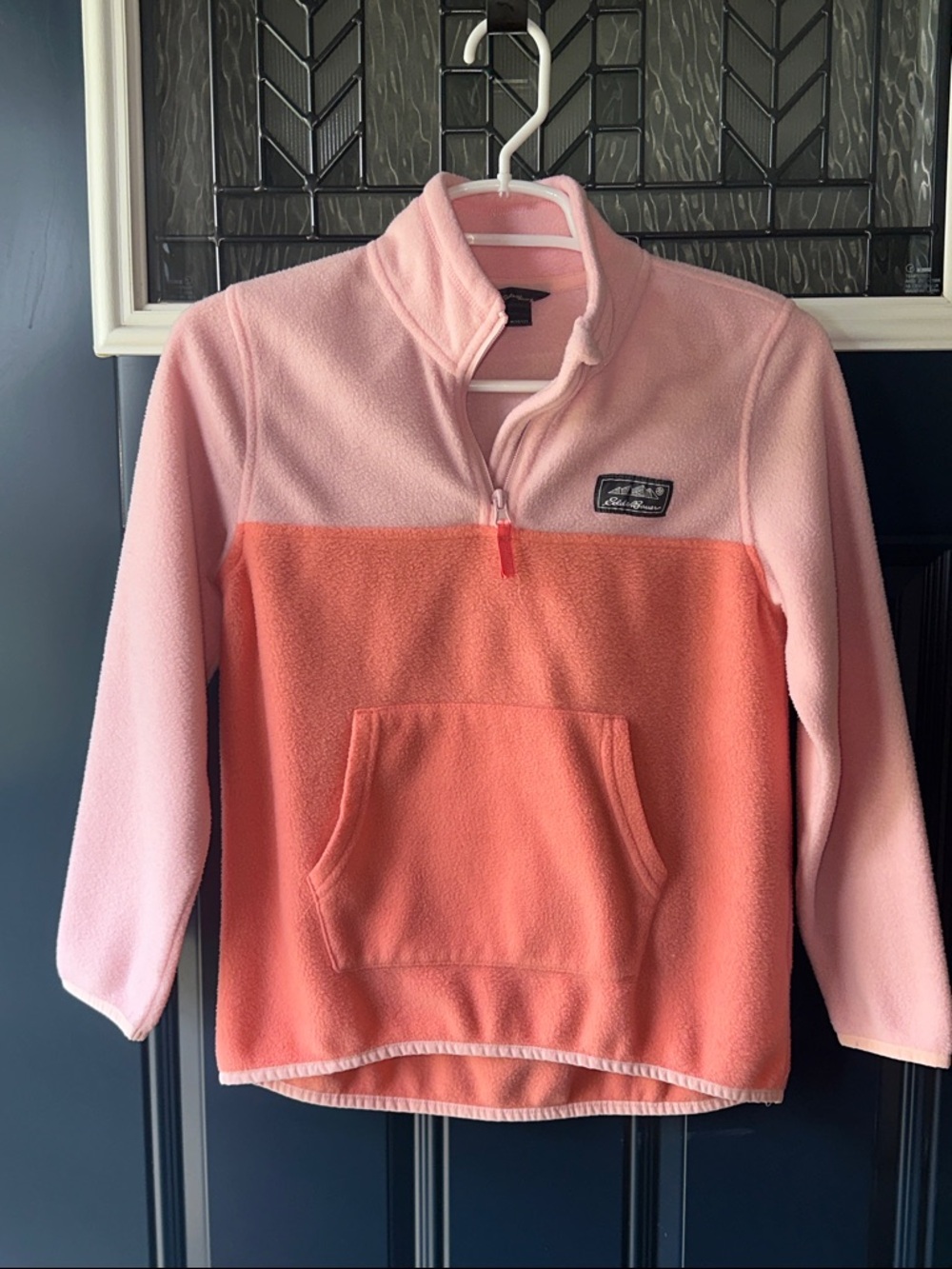 Eddie Bauer Kids Two-Tone Pink & Coral Half-Zip Fleece Pullover